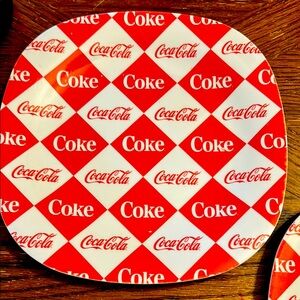 Coca Cola Checkered Red and White Plates